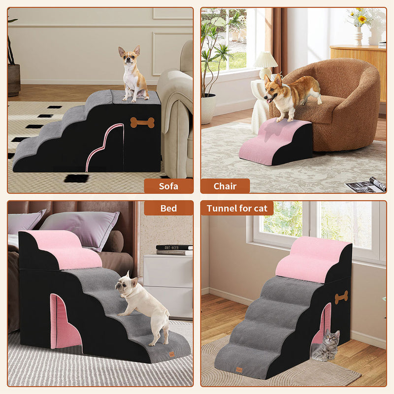 Tedi’s Adjustable Height Foam Dog Stairs for High Beds