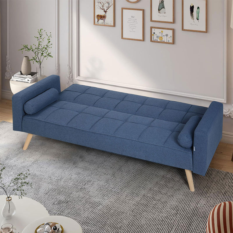 Familand 3 Seater Convertible Futon Sofa Bed Blue