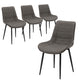 Familand Faux Leather Dining Chairs Set Of 4 in Grey