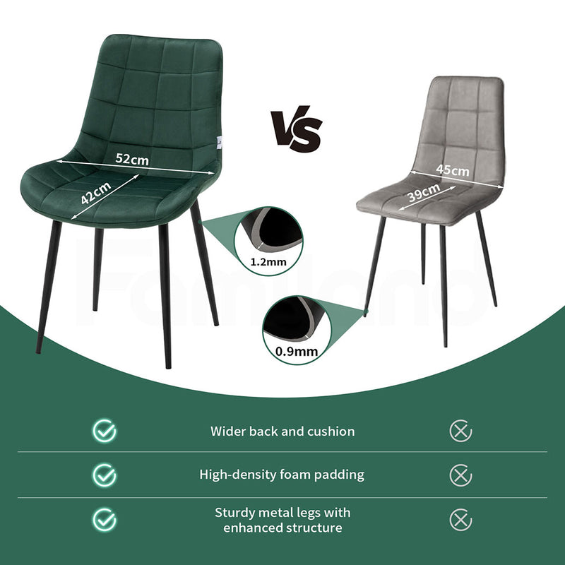 Familand Velvet Dining Chairs Set Of 4 in Green