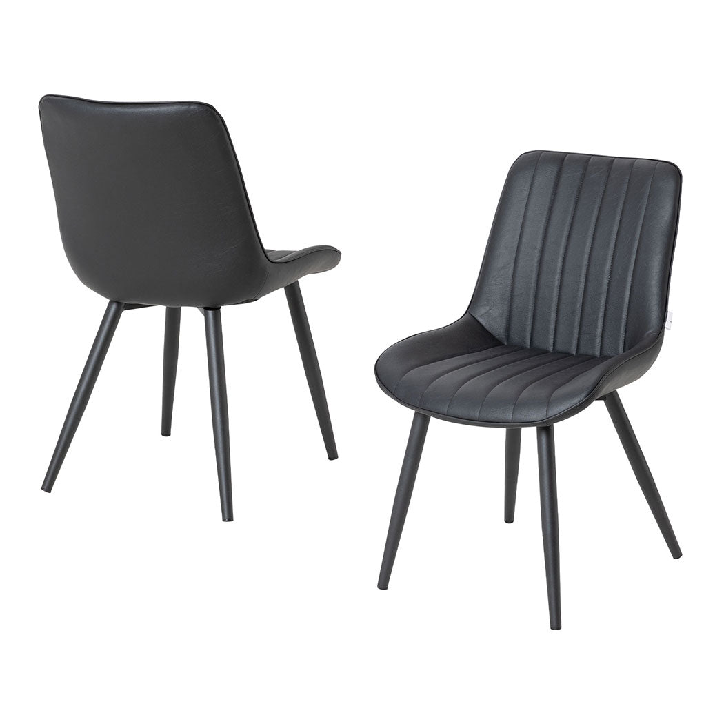 Familand Faux Leather Dining Chairs Set Of 2 in Black