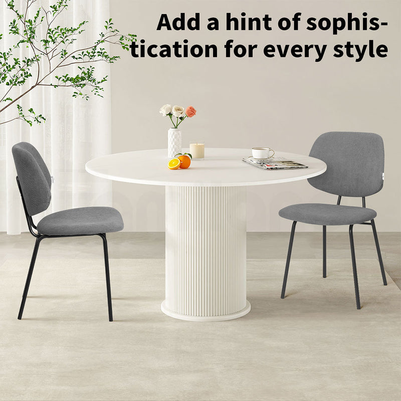 Familand Corduroy Dining Chairs Set Of 2 in Grey