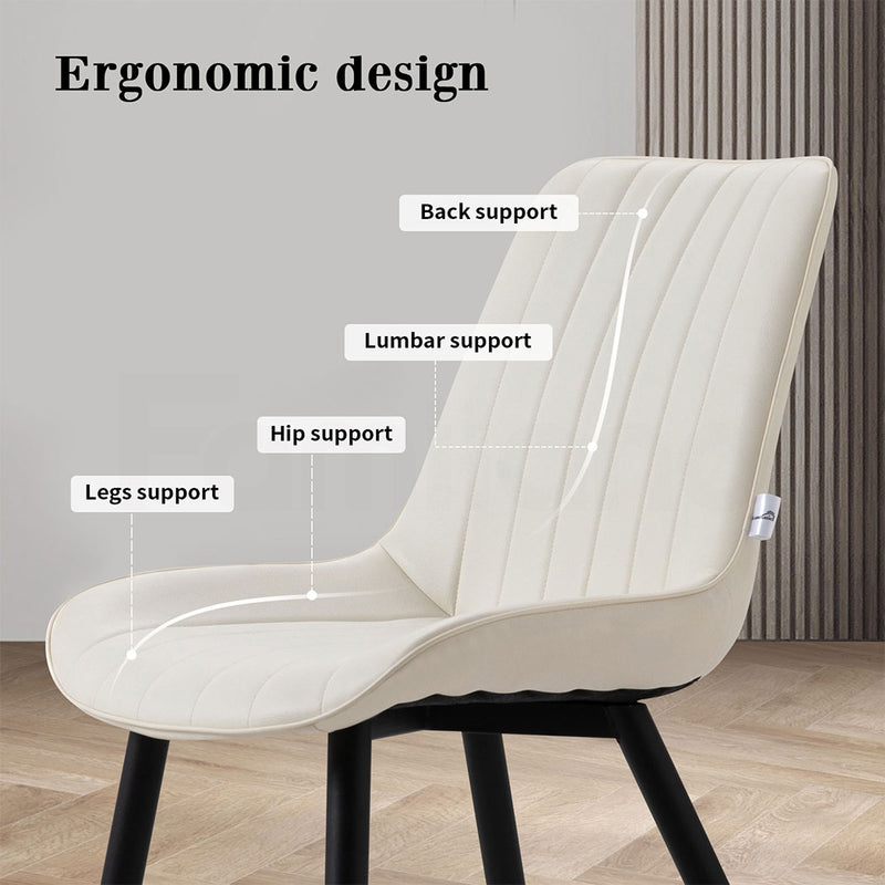Familand Faux Leather Dining Chairs Set Of 2 in Cream
