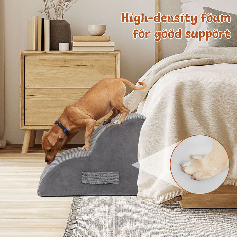 Tedi's 2 Steps Memory Foam Dog Stairs Ramp for High Bed Sofa Couch
