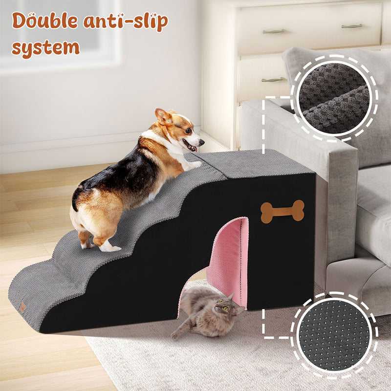 Tedi’s Adjustable Height Foam Dog Stairs for High Beds