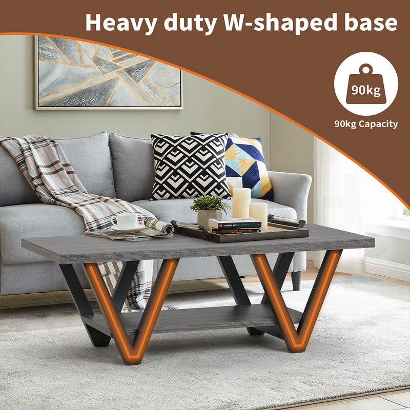 Familand 120cm Wooden Coffee Table in Dark Grey