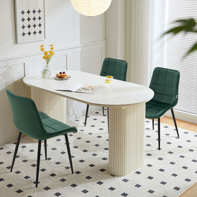 Familand Velvet Dining Chairs Set Of 4 in Green
