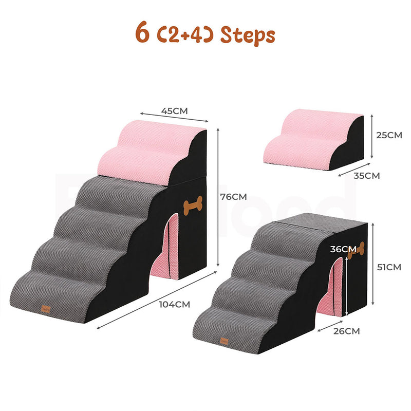 Tedi’s Adjustable Height Foam Dog Stairs for High Beds