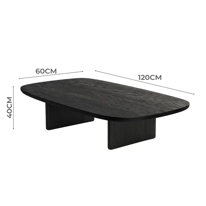 Familand Soild Wood Coffee Table in Black