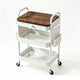 Familand 2-tier Storage Trolley Kitchen Rolling Cart Steel Frame White