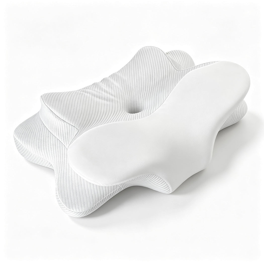 Familand Memory Foam Cervical Neck Pillow in White