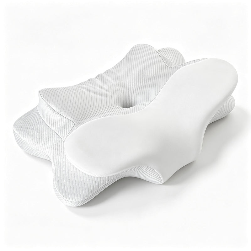 Familand Memory Foam Cervical Neck Pillow in White