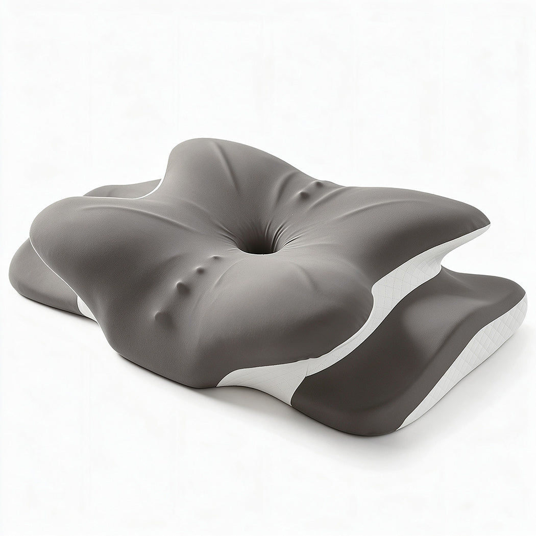 Familand Memory Foam Cervical Neck Pillow in Grey