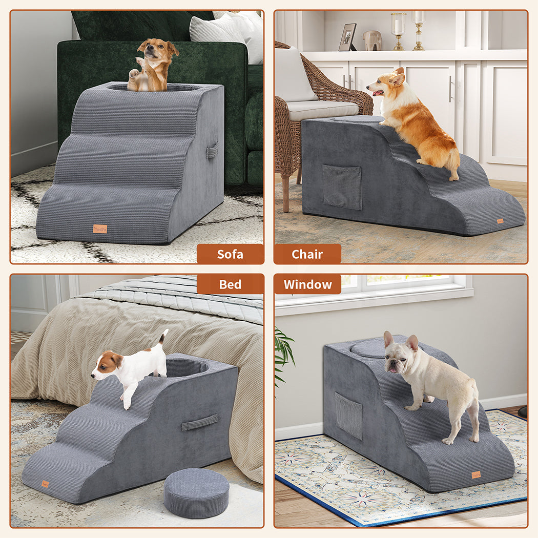 Tedi’s 2 in 1 Dog Stairs for Bed Sofa with Nesting Bed