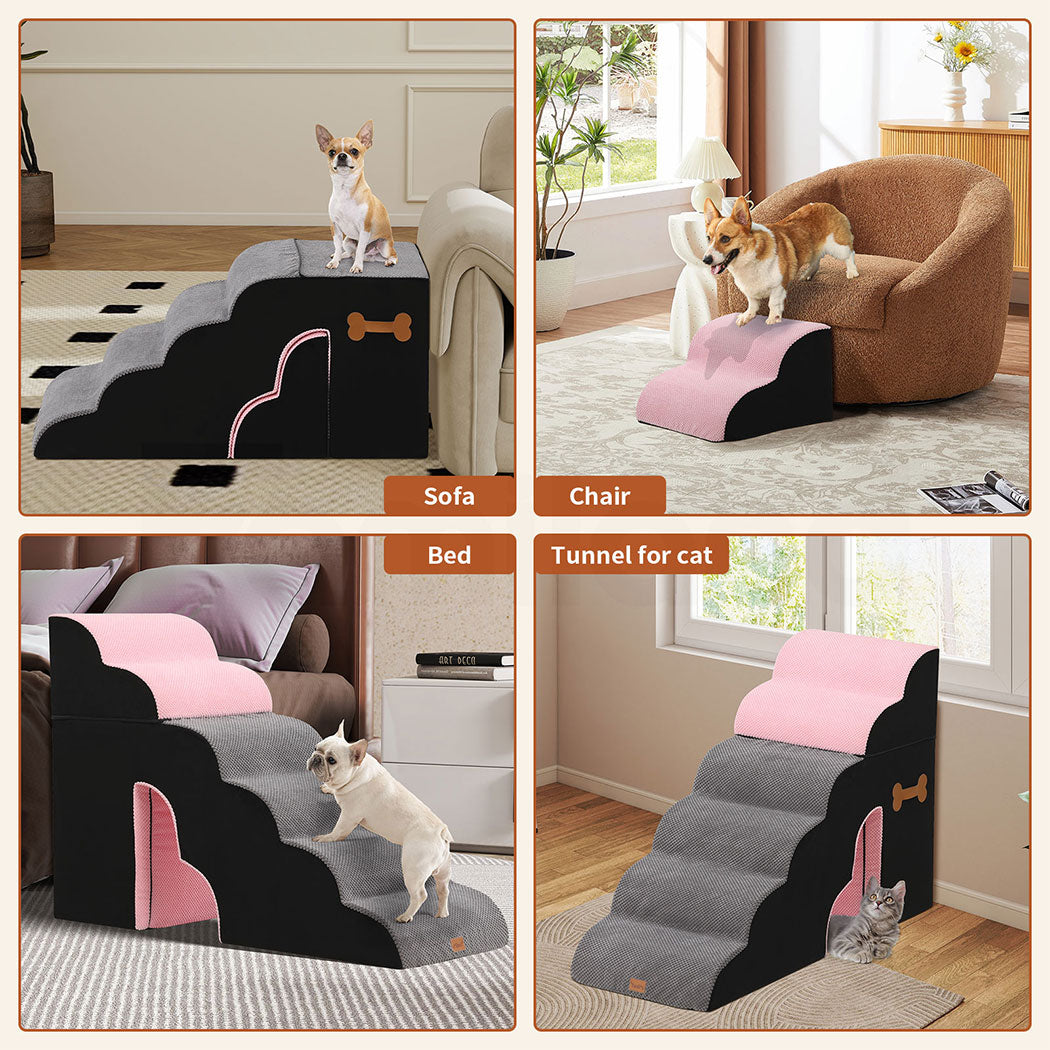 Tedi’s Adjustable Height Foam Dog Stairs for High Beds