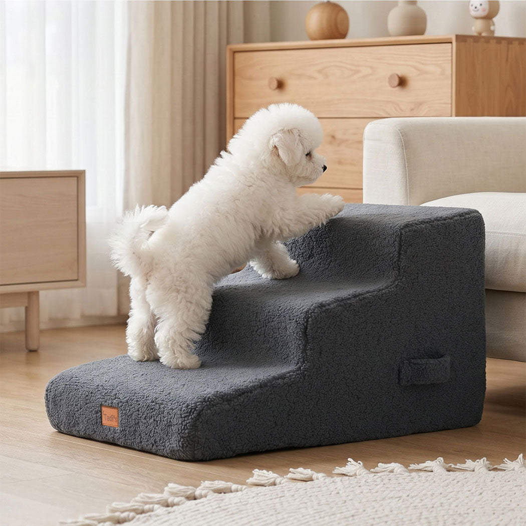 Tedi's 3 Steps Dog Stairs with Large Foothold Surface