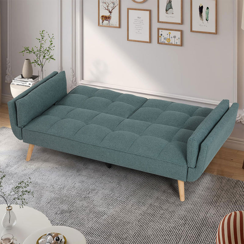 Familand 3 Seater Convertible Futon Sofa Bed in Green