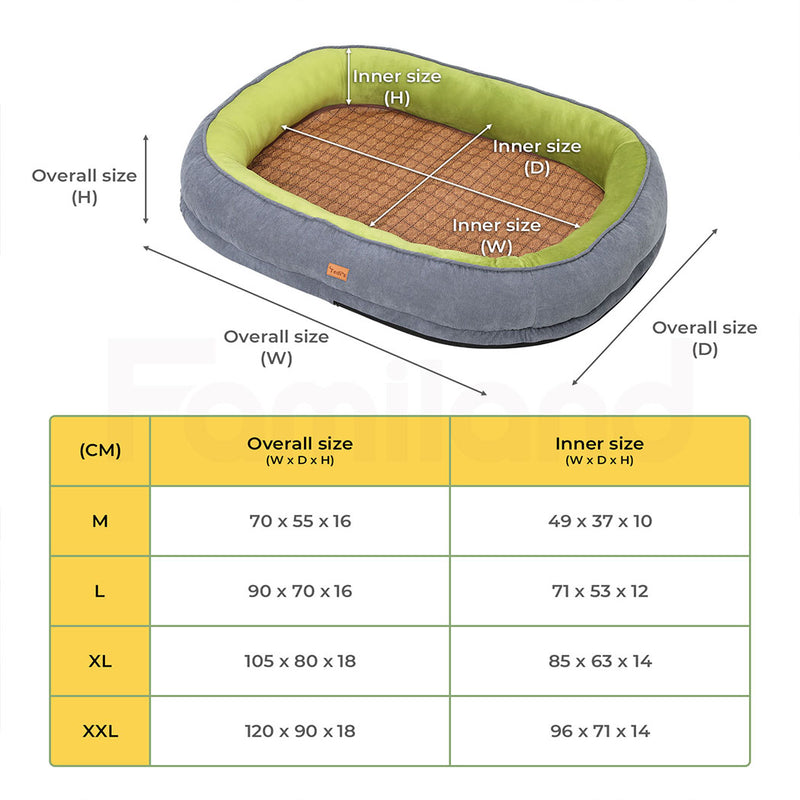 Tedi’s Orthopedic Dog Bed with Rattan Mat in Grey