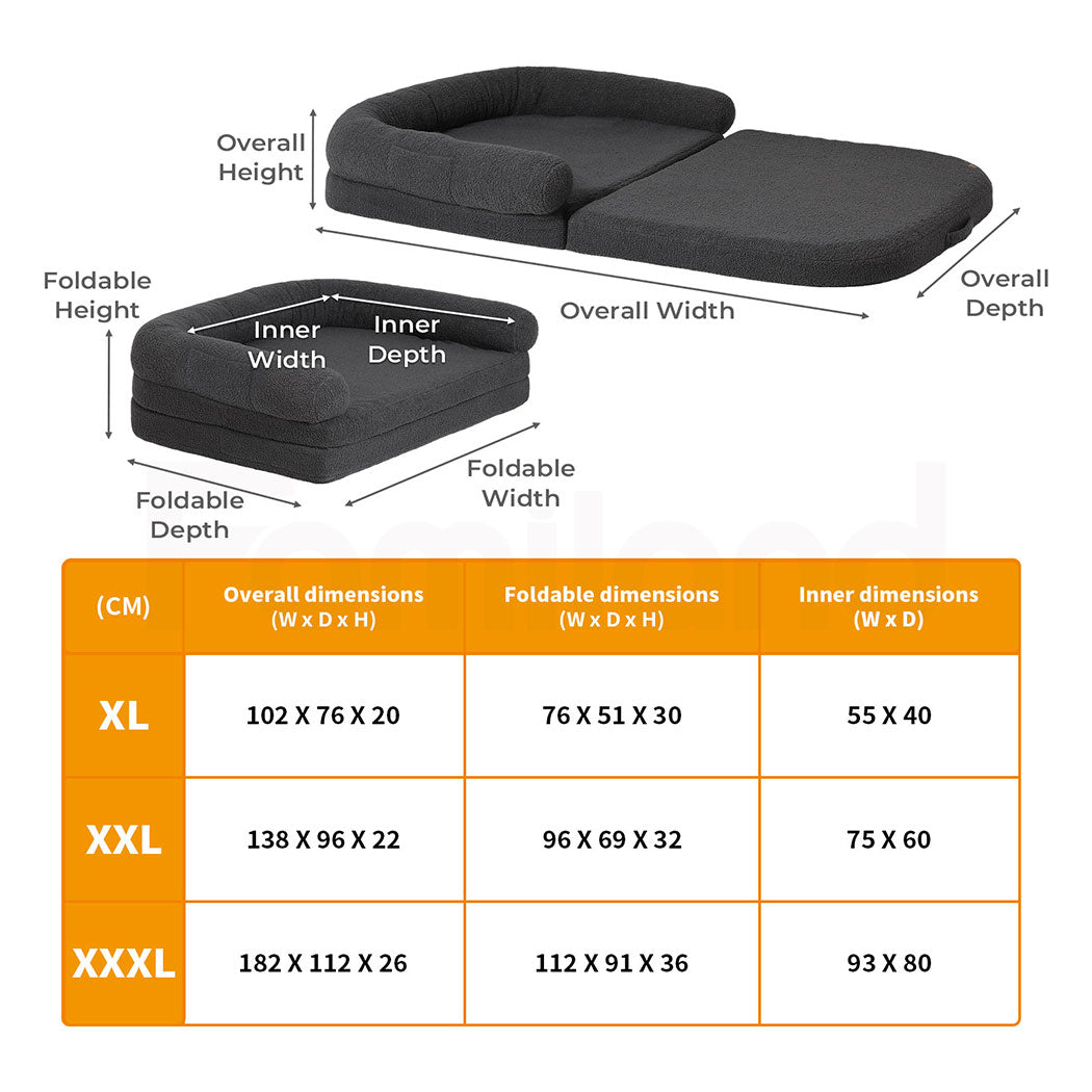 Tedi’s 2 in 1 Foldable Human Size Dog Bed