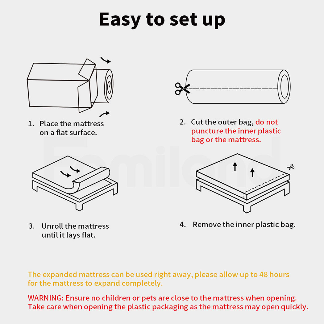 Familand Bamboo charcoal Foam Mattress