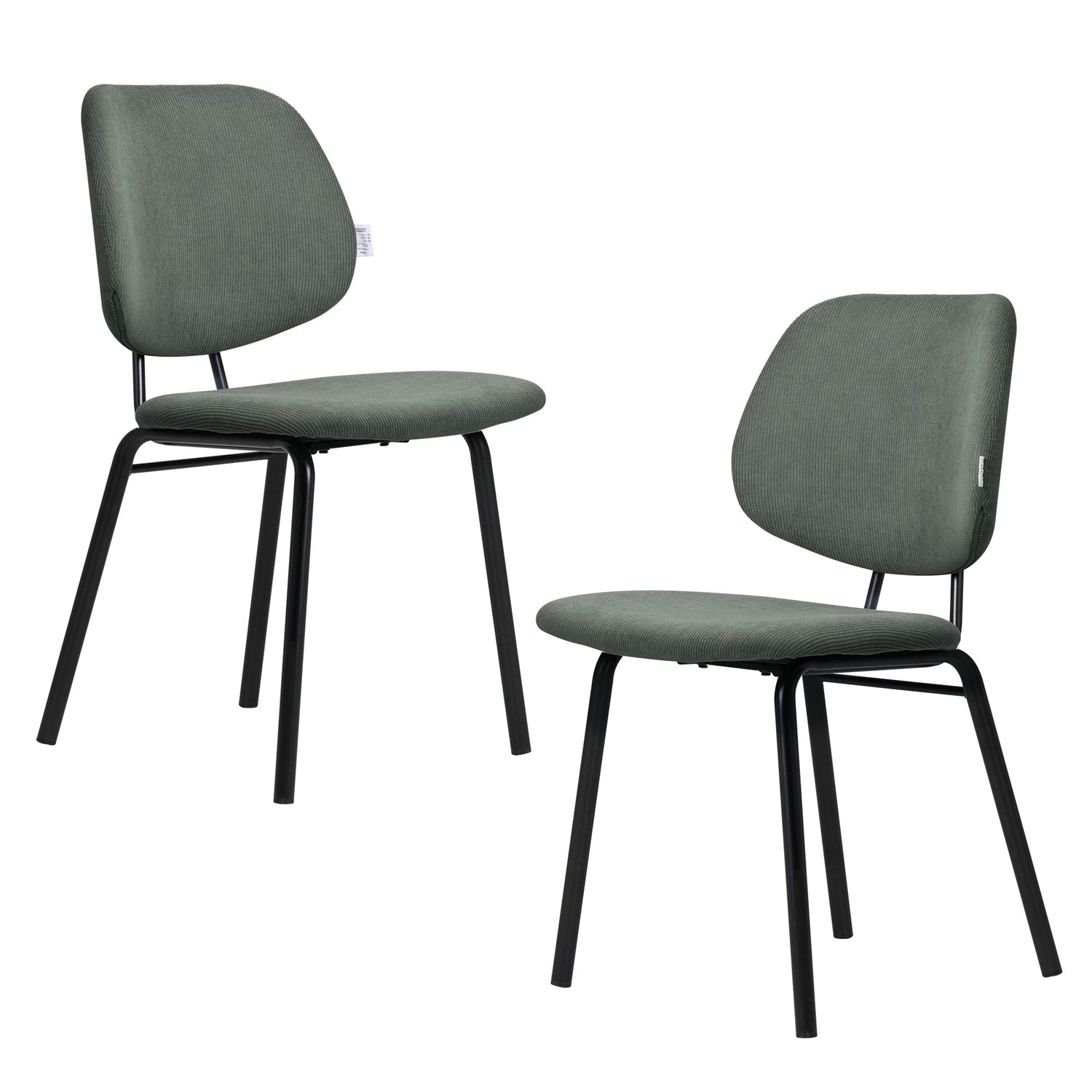 Familand Corduroy Dining Chairs Set Of 2 in Green