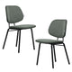 Familand Corduroy Dining Chairs Set Of 2 in Green