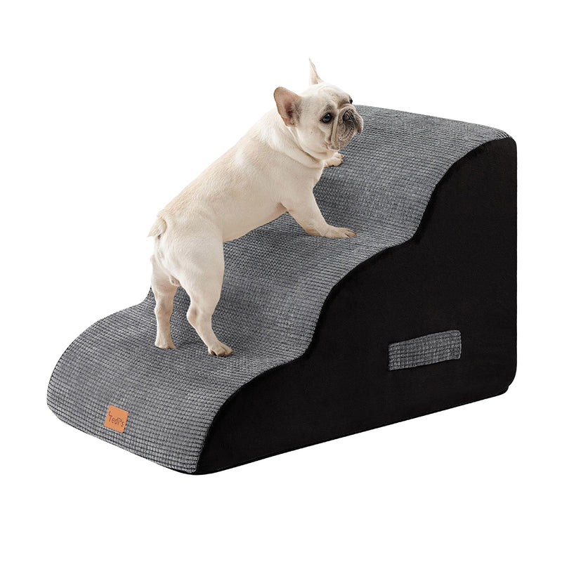 Tedi's 3 Steps Memory Foam Dog Stairs Ramp for High Bed Sofa Couch