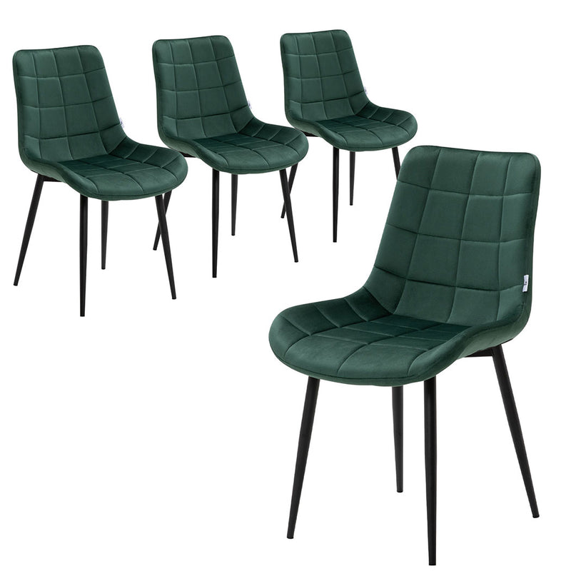 Familand Velvet Dining Chairs Set Of 4 in Green