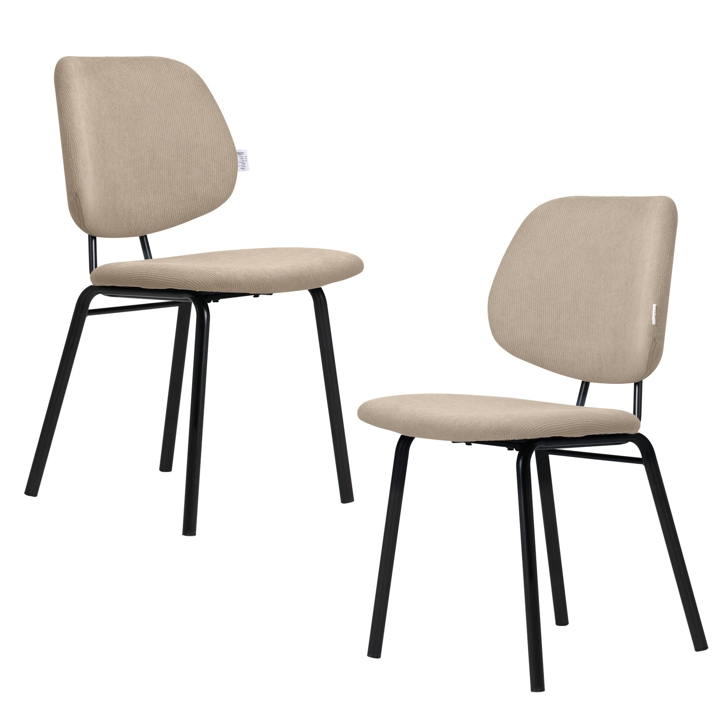 Familand Corduroy Dining Chairs Set Of 2 in Khaki