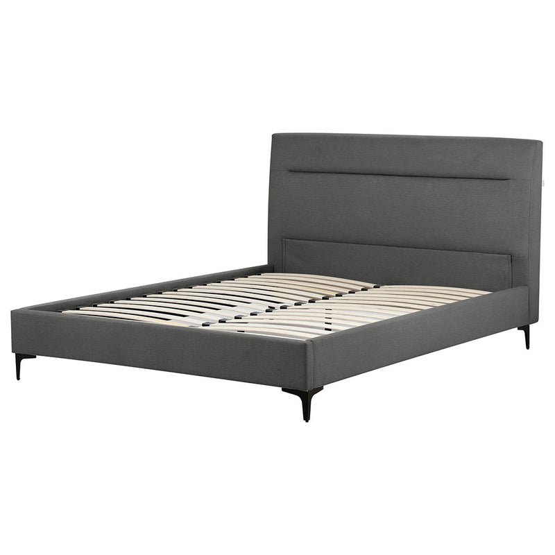 Familand Queen Size Platform Bed Frame Upholstered Headboard in Grey