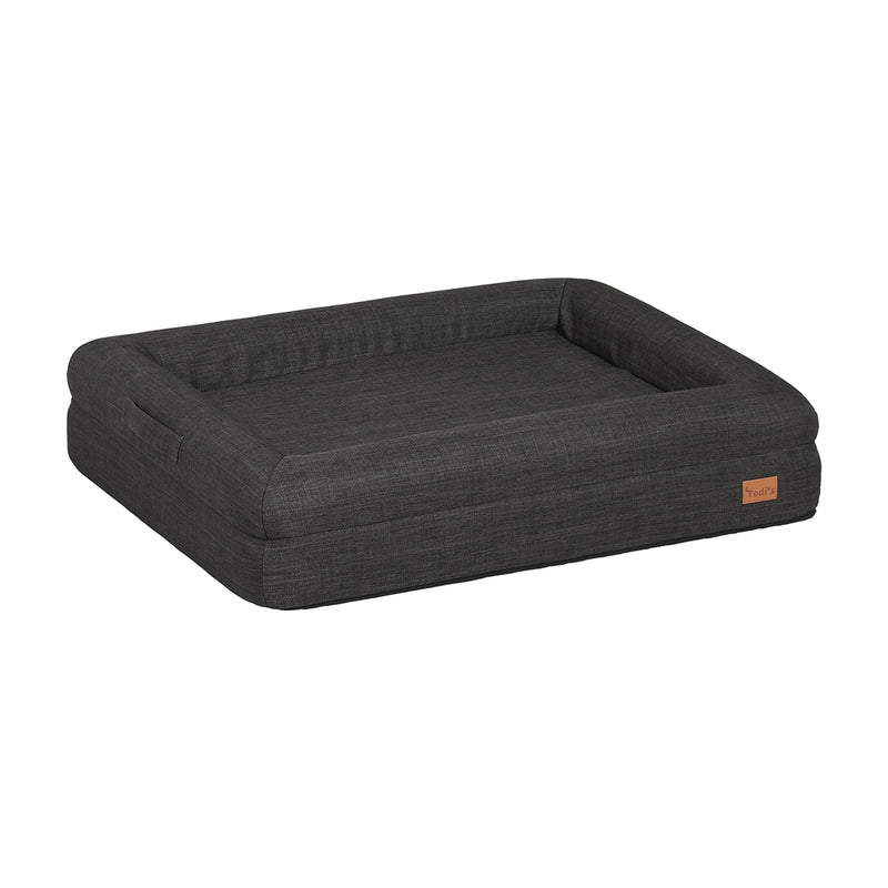 Tedi’s Linen Orthopedic Dog Bed in Dark Grey