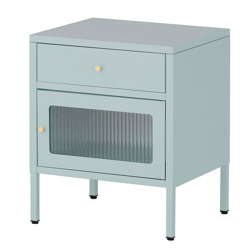 Familand Steel End Side Table Night Stand Bedside Tables in Mint Green