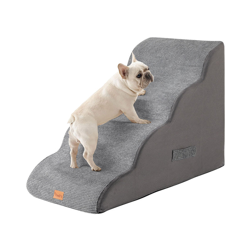 Tedi's 4 Steps Memory Foam Dog Stairs Ramp for High Bed Sofa Couch