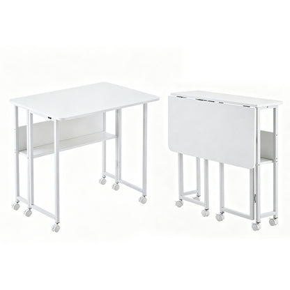 Familand Foldable Computer Desk Home Office Table Study Desks  White