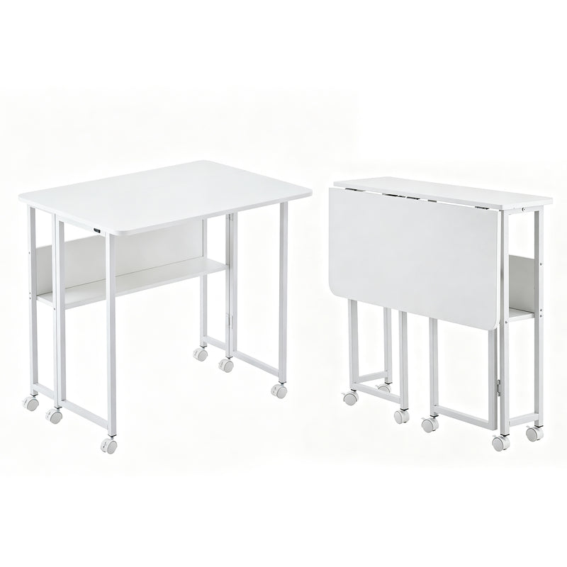 Familand Foldable Computer Desk Home Office Table Study Desks  White