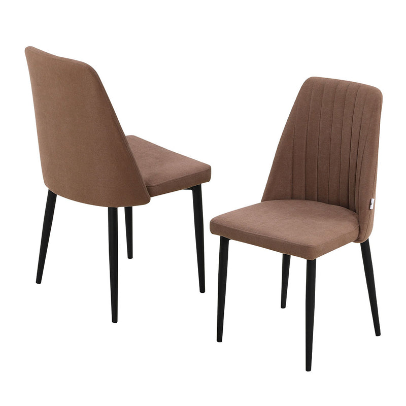 Familand Linen Dining Chairs Set Of 2 in Brown
