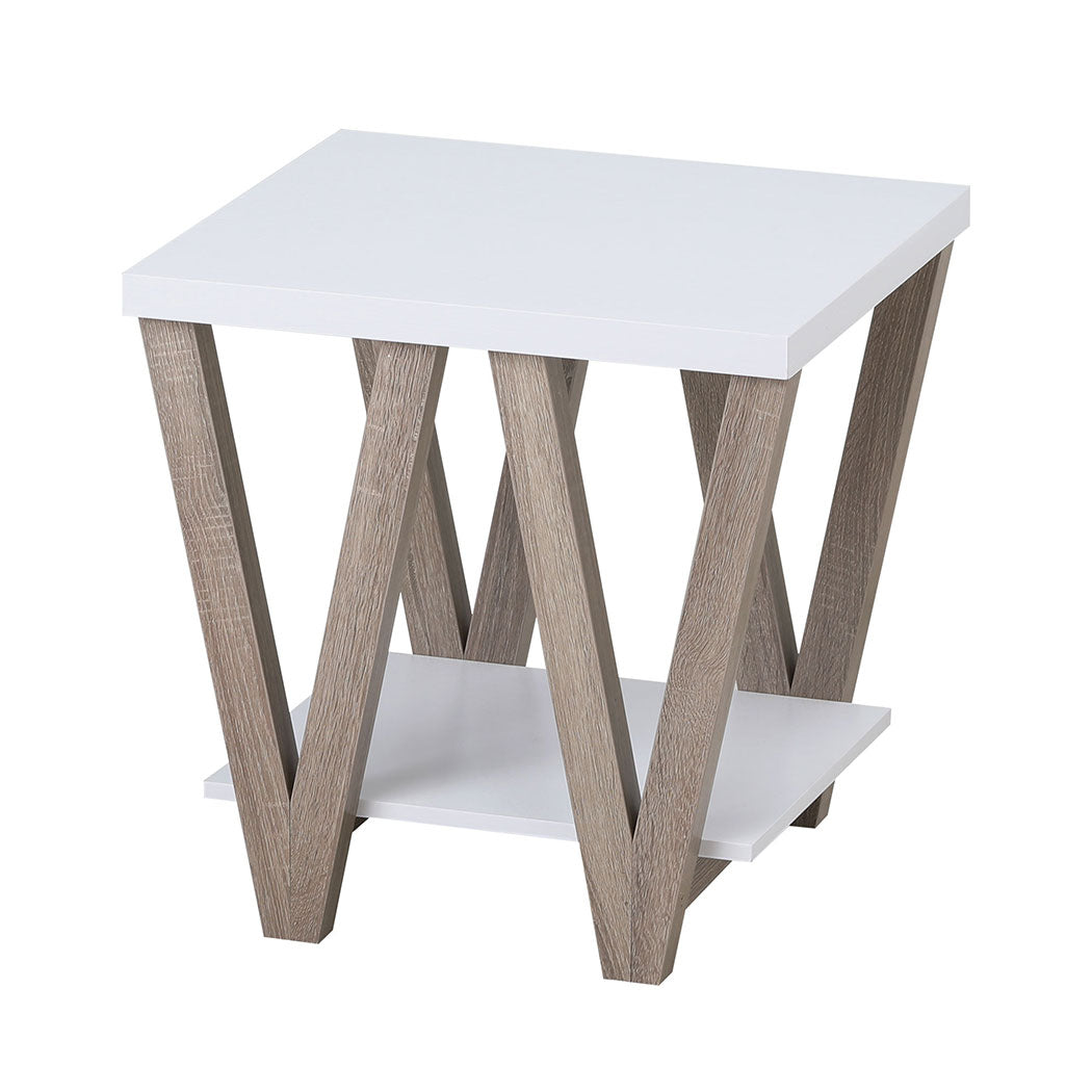Familand End Side Table in White