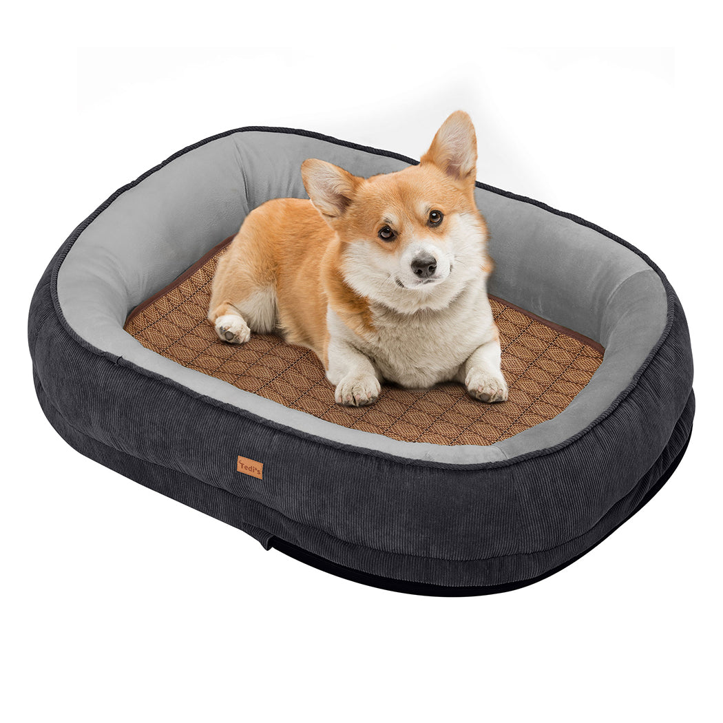 Tedi’s Orthopedic Dog Bed with Rattan Mat