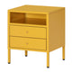 Familand Steel End Side Table Night Stand Bedside Tables with 2x Storage Drawers in Yellow
