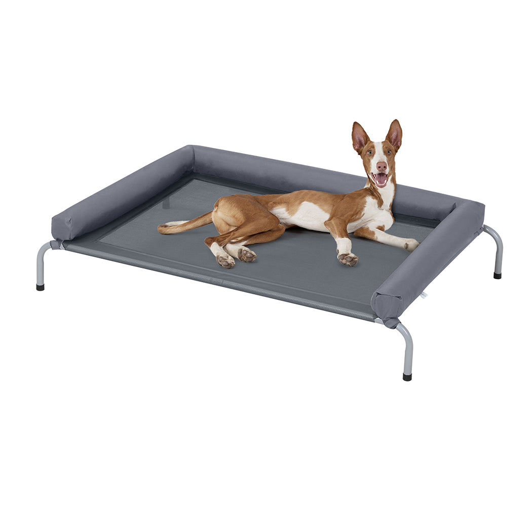 Tedi's Pet Elevated Dog Bed with Removable Bolsters