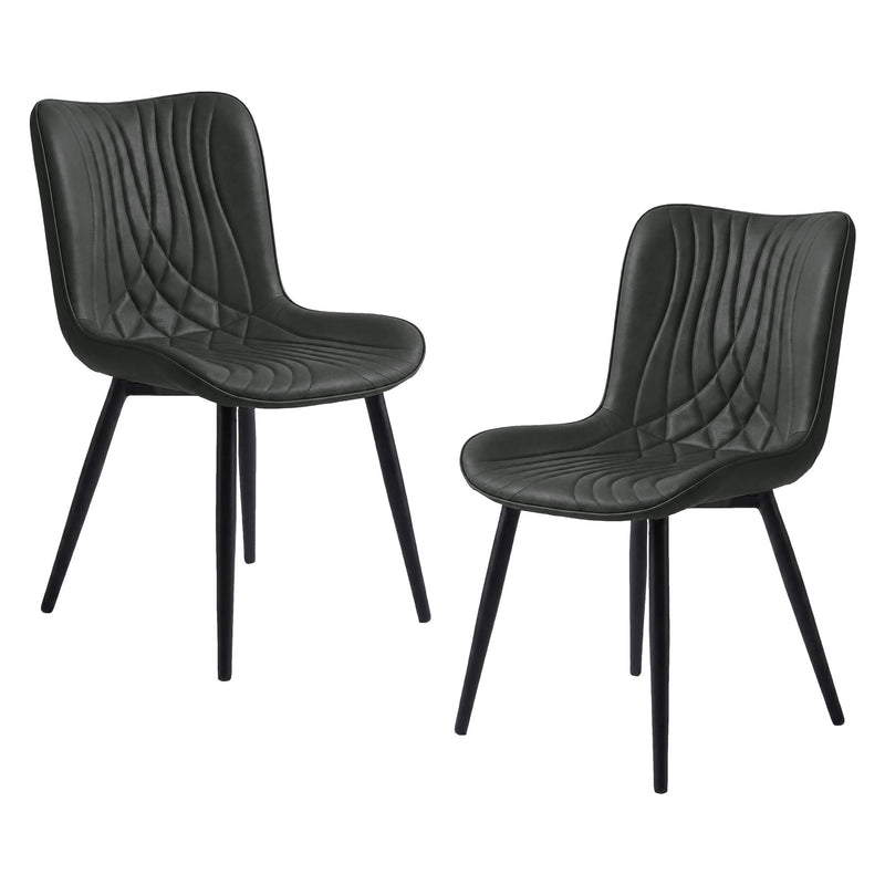 Familand Dining Chairs Set Of 2 PU Leather Padded Seat Kitchen Living Room Chair