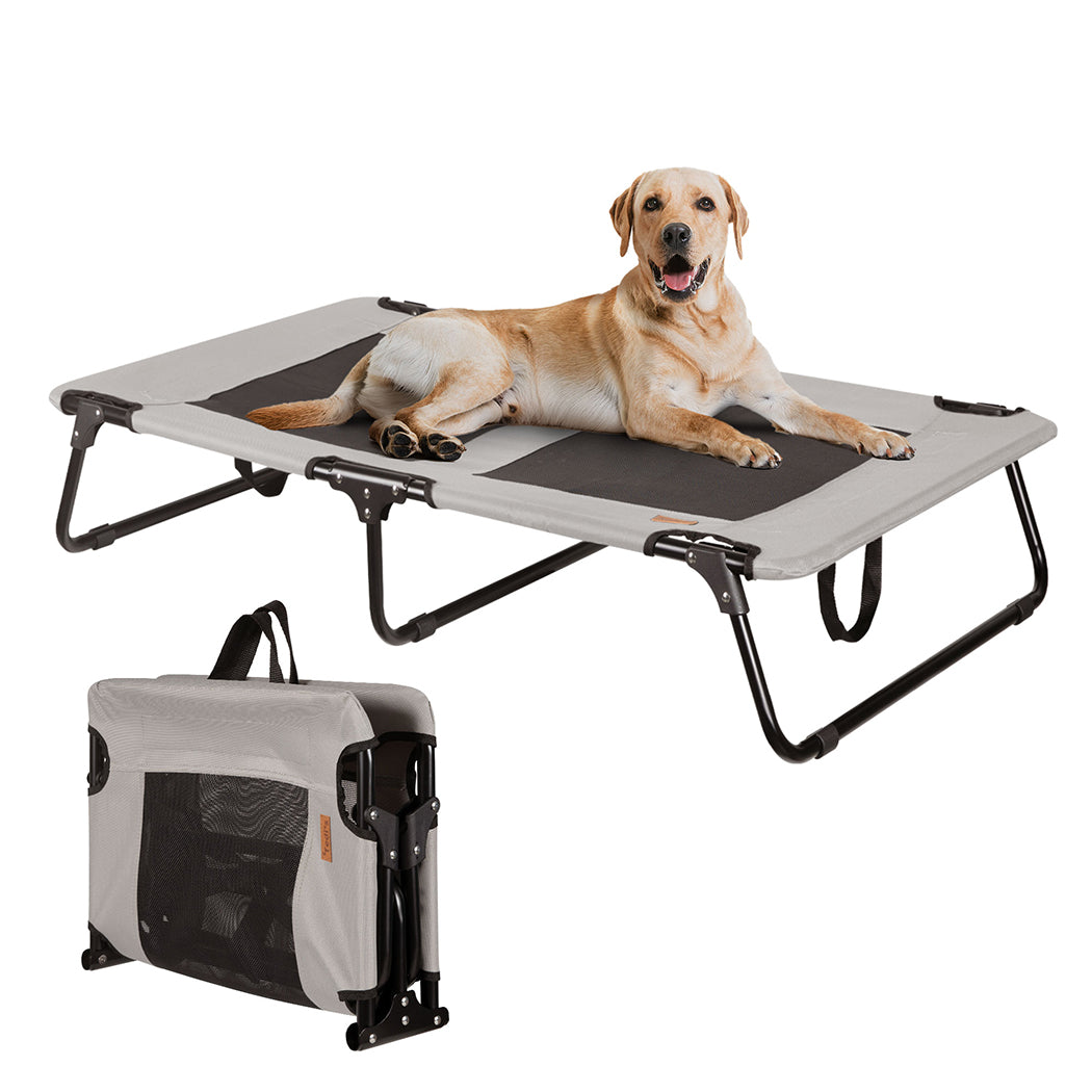 Tedi's Foldable Pet Elevated Dog Bed in Grey
