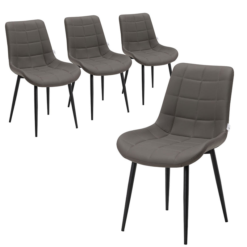 Familand Faux Leather Dining Chairs Set Of 4 in Grey