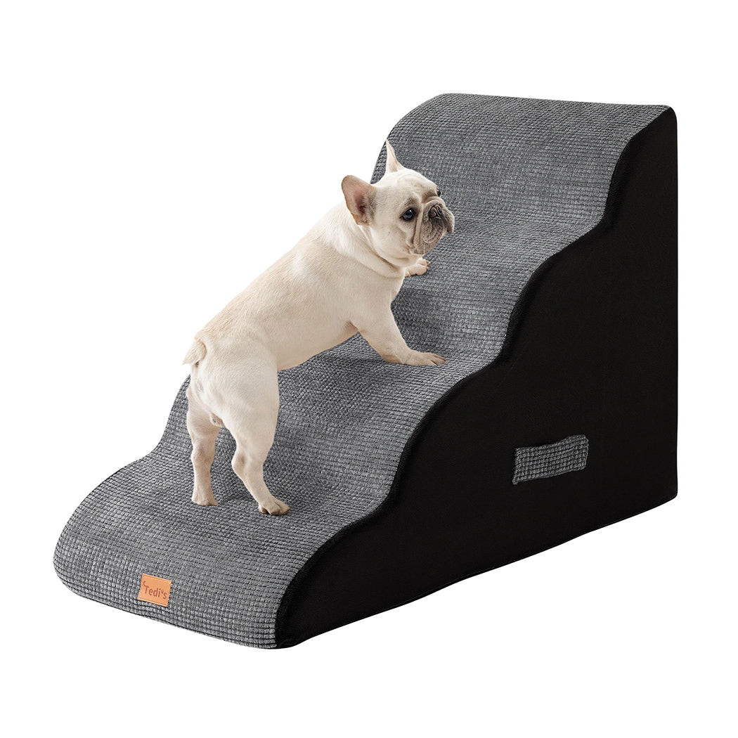 Tedi's 4 Steps Memory Foam Dog Stairs Ramp for High Bed Sofa Couch