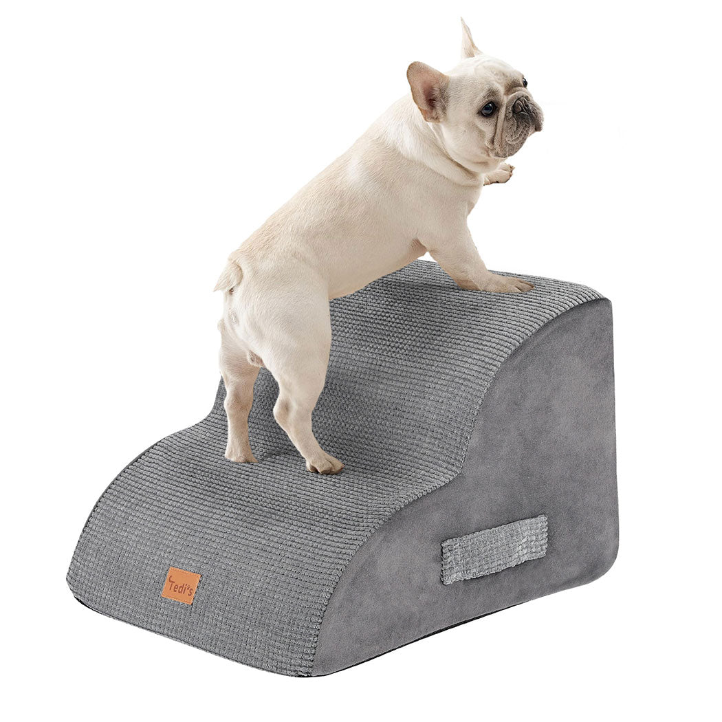 Tedi's 2 Steps Memory Foam Dog Stairs Ramp for High Bed Sofa Couch