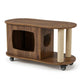 Familand Wood Coffee Table Side Tables For Living Room With Cat House & Cat Scratching Post