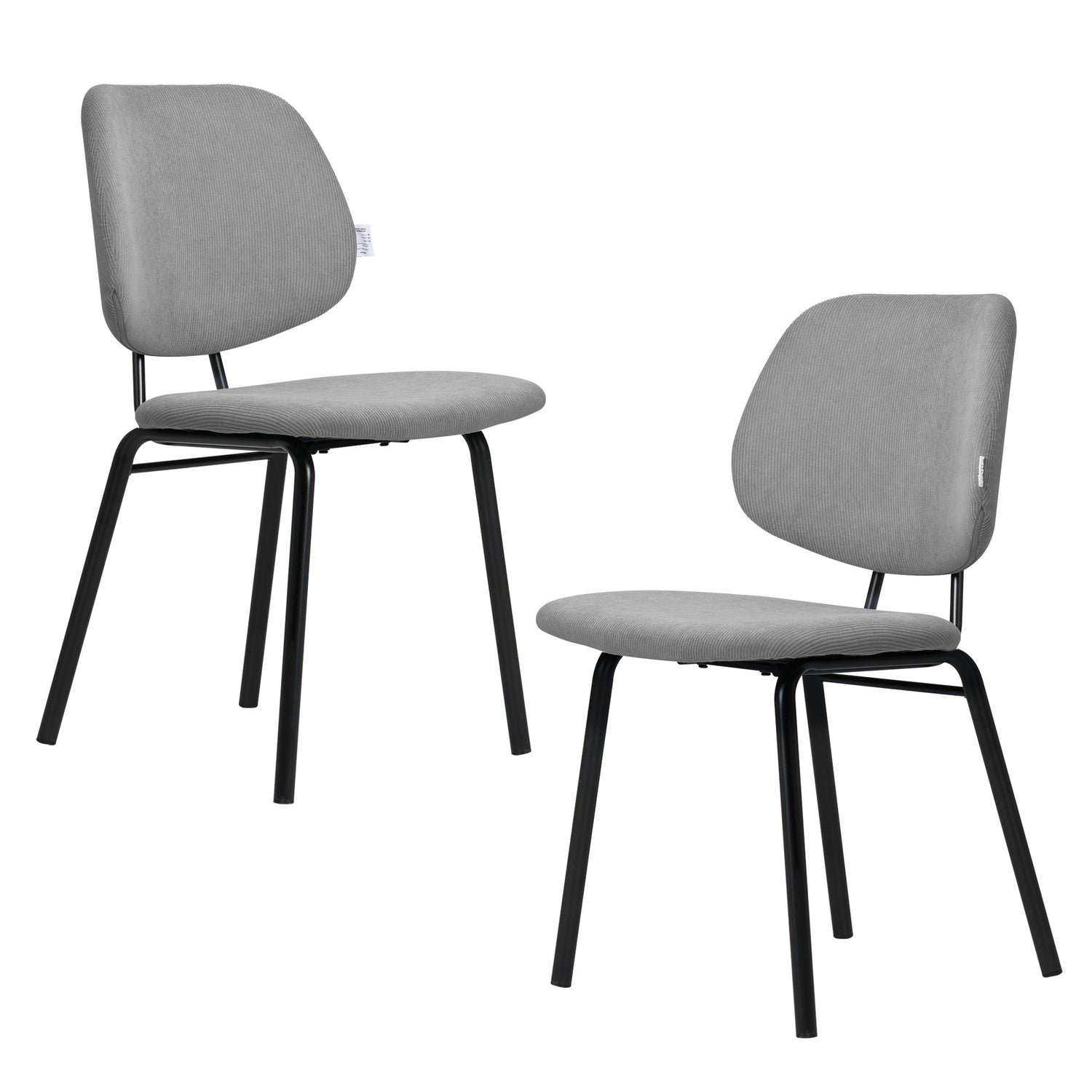 Familand Corduroy Dining Chairs Set Of 2 in Grey