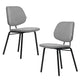 Familand Corduroy Dining Chairs Set Of 2 in Grey