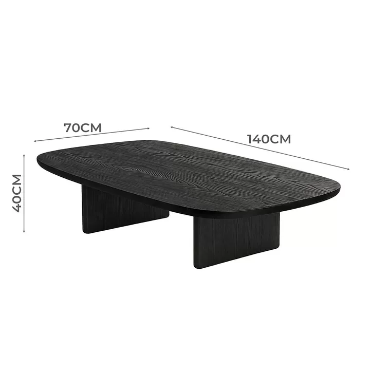 Familand Soild Wood Coffee Table in Black