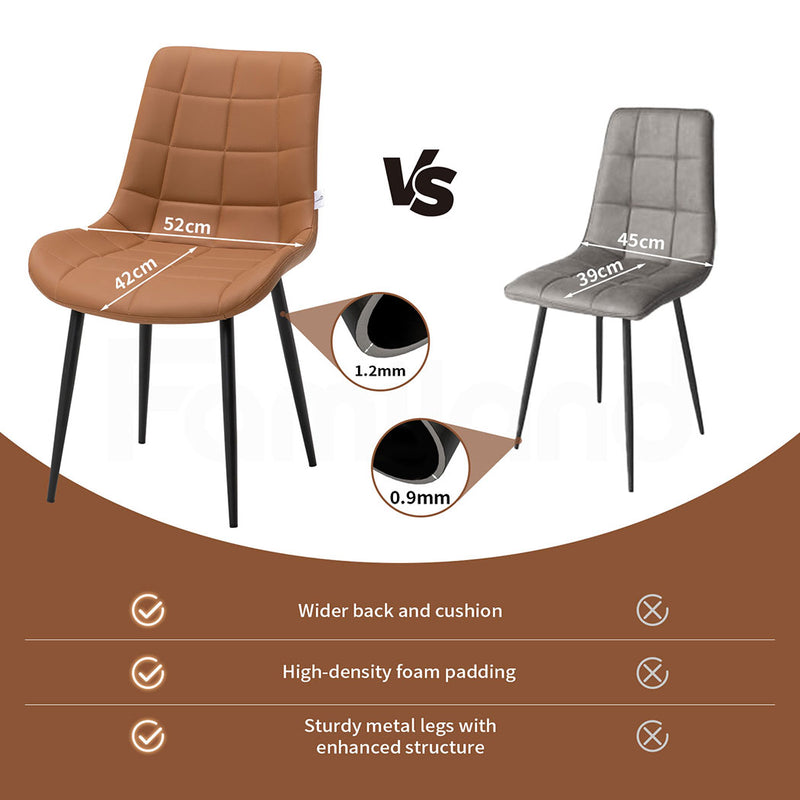 Familand Faux Leather Dining Chairs Set Of 4 in Brown